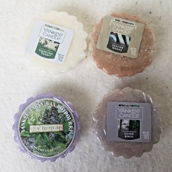 Yankee 4 Wax Tarts Melts sparkling snow lilac blossom seaside woods silver birch - Picture 1 of 6